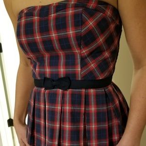 Abercrombie strapless plaid top
